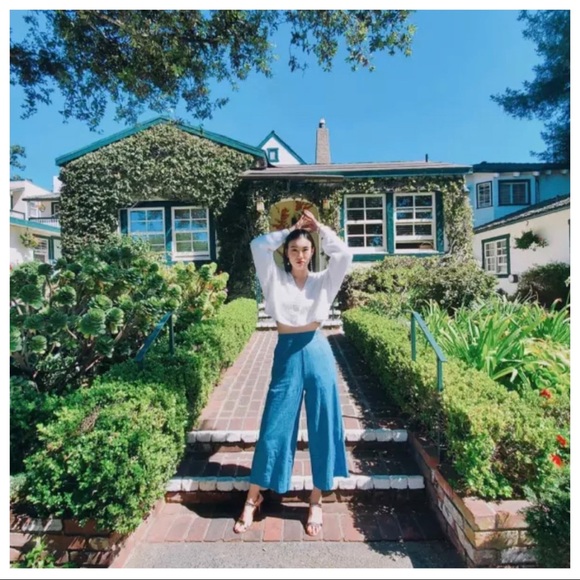 Madewell Pull-On Gaucho Crop Pant light blue NWOT - Picture 7 of 7